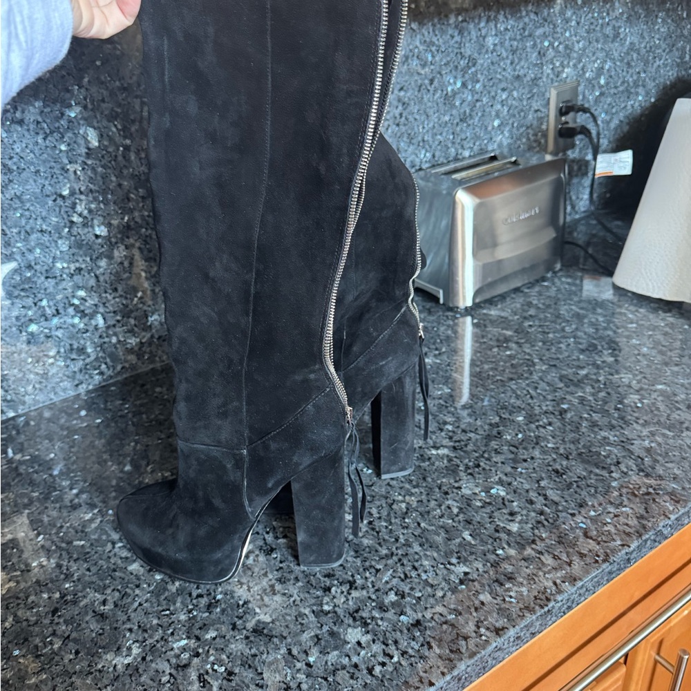 dolce vita Jules tall suede platform Black Knee-High Women's Boots size 8.5 - Picture 2 of 5